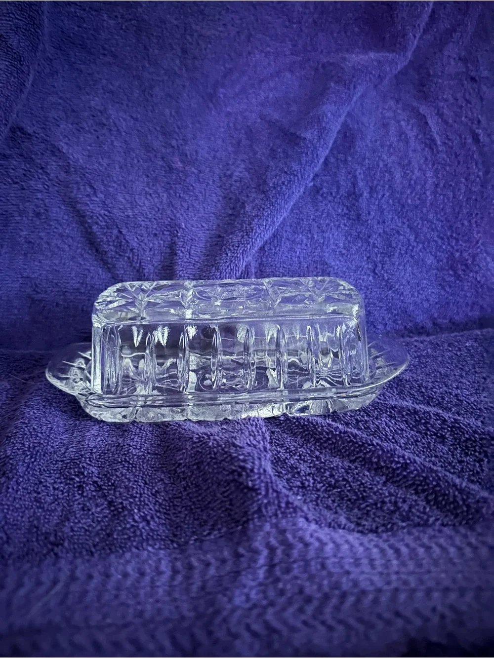 Anchor Hocking Clear Pressed Glass Butter Dish